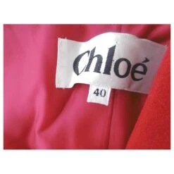 Chloé Manteau De Laine à Double Boutonnage Doublé Chloe Rouge 12 Chloé Manteau De Laine à Double Boutonnage Doublé Chloe Rouge -Chloé 158887 3