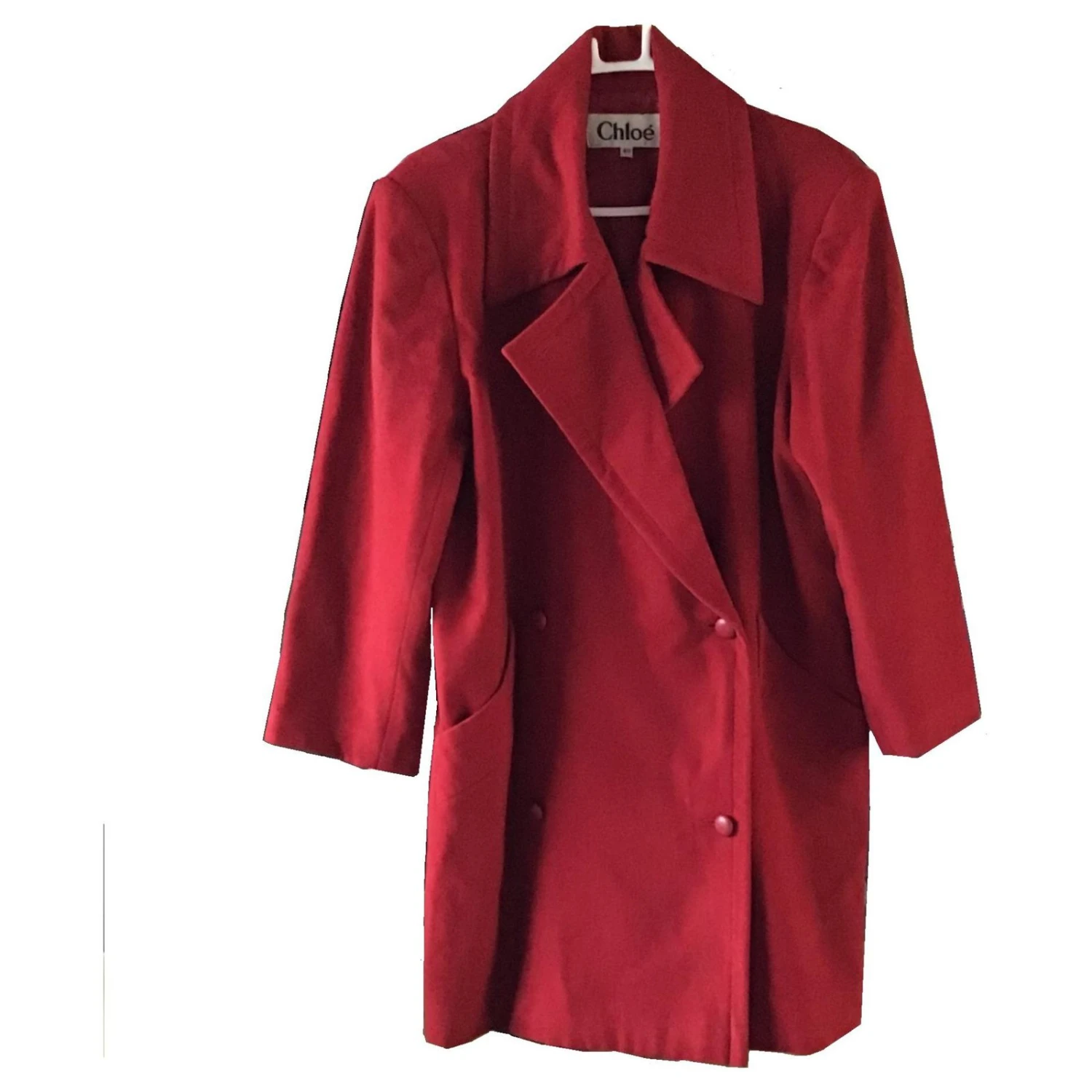 Chloé Manteau De Laine à Double Boutonnage Doublé Chloe Rouge 9 Chloé Manteau De Laine à Double Boutonnage Doublé Chloe Rouge – Image 7