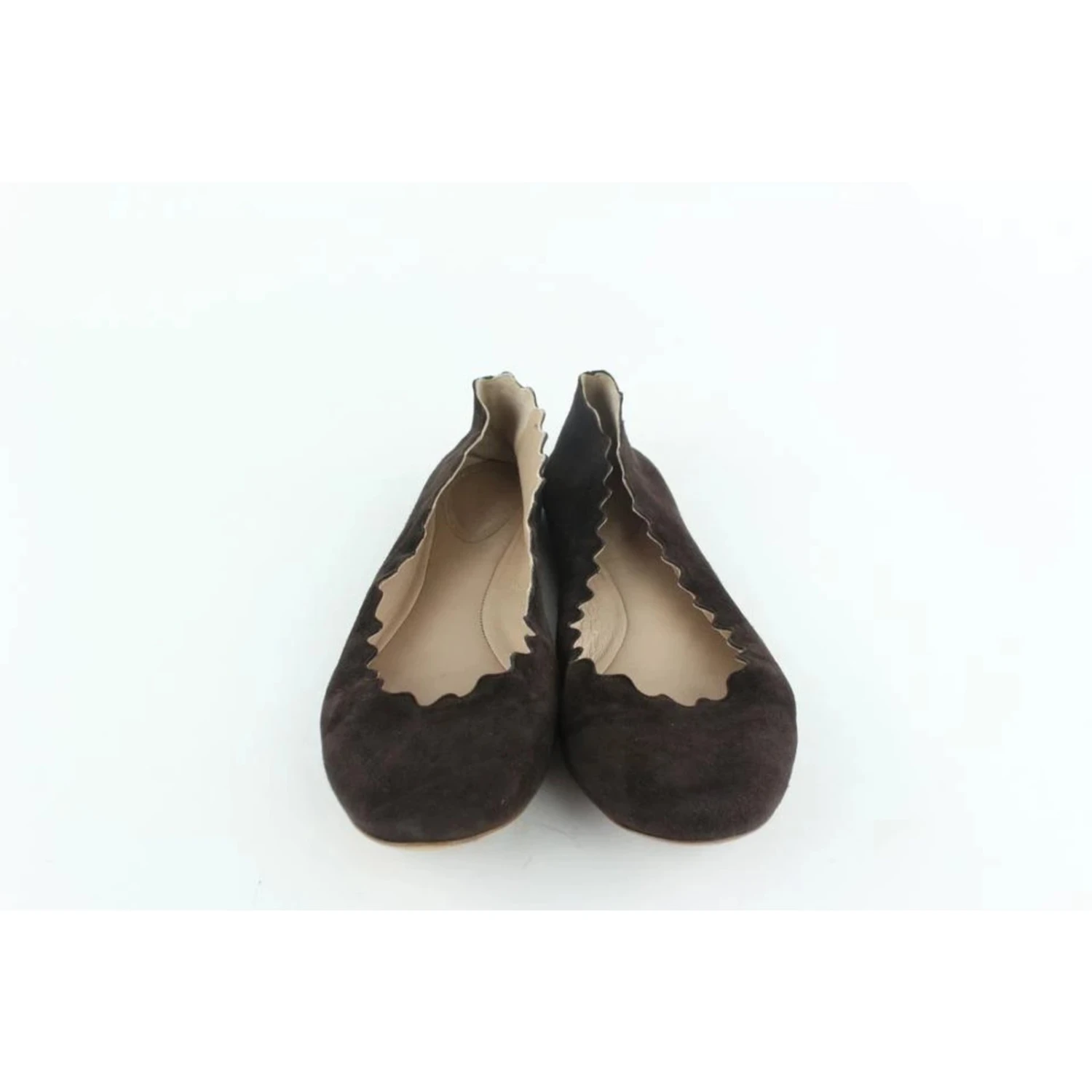 Chloé Ballerines En Daim Festonnées Lauren Ballerina Marron 4 Chloé Ballerines En Daim Festonnées Lauren Ballerina Marron – Image 2