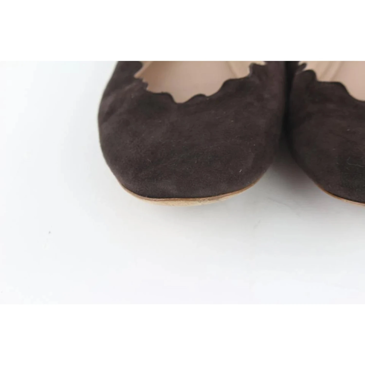 Chloé Ballerines En Daim Festonnées Lauren Ballerina Marron 9 Chloé Ballerines En Daim Festonnées Lauren Ballerina Marron – Image 7