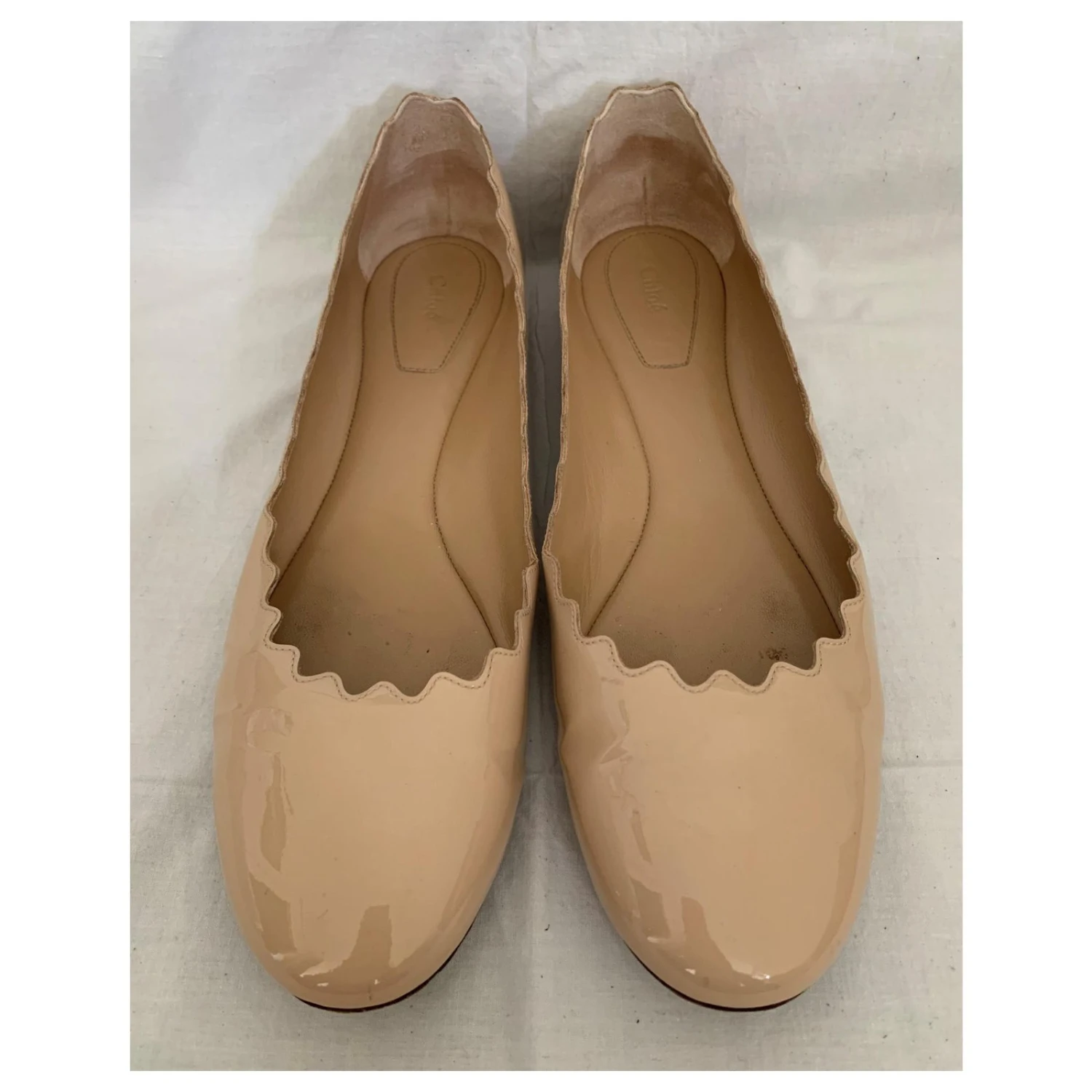 Chloé Chaussures Plates Lauren En Cuir Verni Nude Chair 5 Chloé Chaussures Plates Lauren En Cuir Verni Nude Chair – Image 3