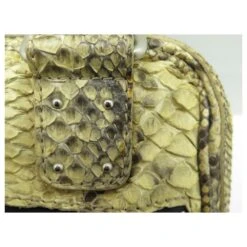 Chloé SAC A MAIN CHLOE BETTY EN CUIR PYTHON JAUNE YELLOW SNAKE LEATHER HAND BAG -Chloé 329997 9