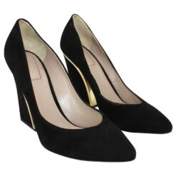 Chloé Talons Carrés En Daim Noir à Bout Pointu -Chloé 392302 2