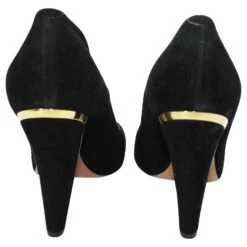 Chloé Talons Carrés En Daim Noir à Bout Pointu -Chloé 392302 5