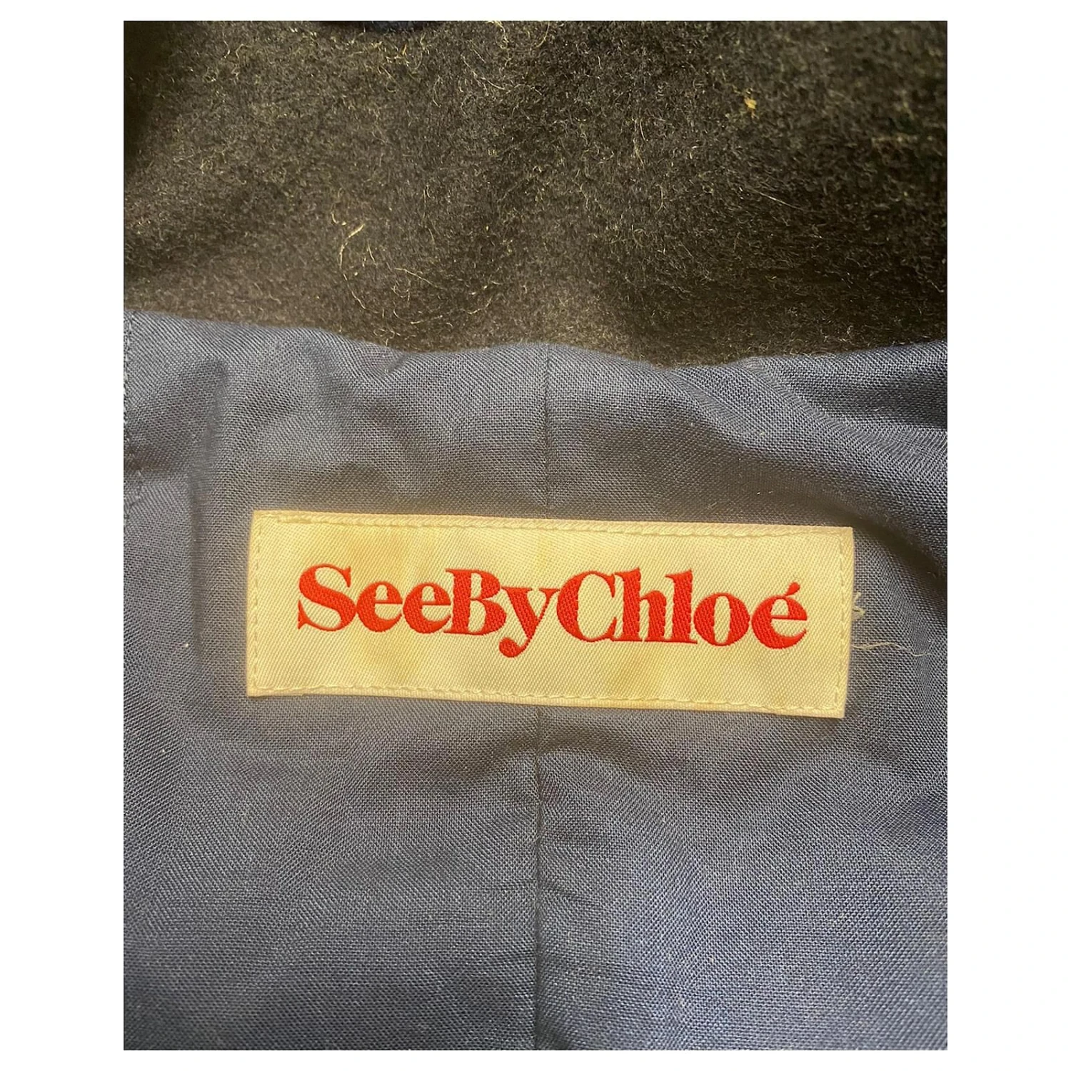 See By Chloé Manteau D'hiver See By Chloe En Polyester Bleu Marine 6 See By Chloé Manteau D'hiver See By Chloe En Polyester Bleu Marine – Image 4