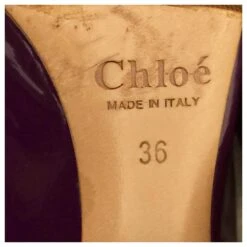 Chloé Escarpins En Cuir Verni Violet Foncé -Chloé 407091 5