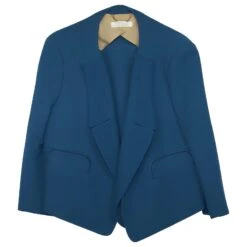 Blazer Court Chloé En Crêpe De Laine Bleu 10 Blazer Court Chloé En Crêpe De Laine Bleu -Chloé 418908 4