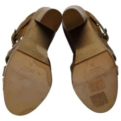 Sandales à Lanières Chloé Avec Talons En Bois En Cuir Fauve Marron Beige 17 Sandales à Lanières Chloé Avec Talons En Bois En Cuir Fauve Marron Beige -Chloé 469314 6