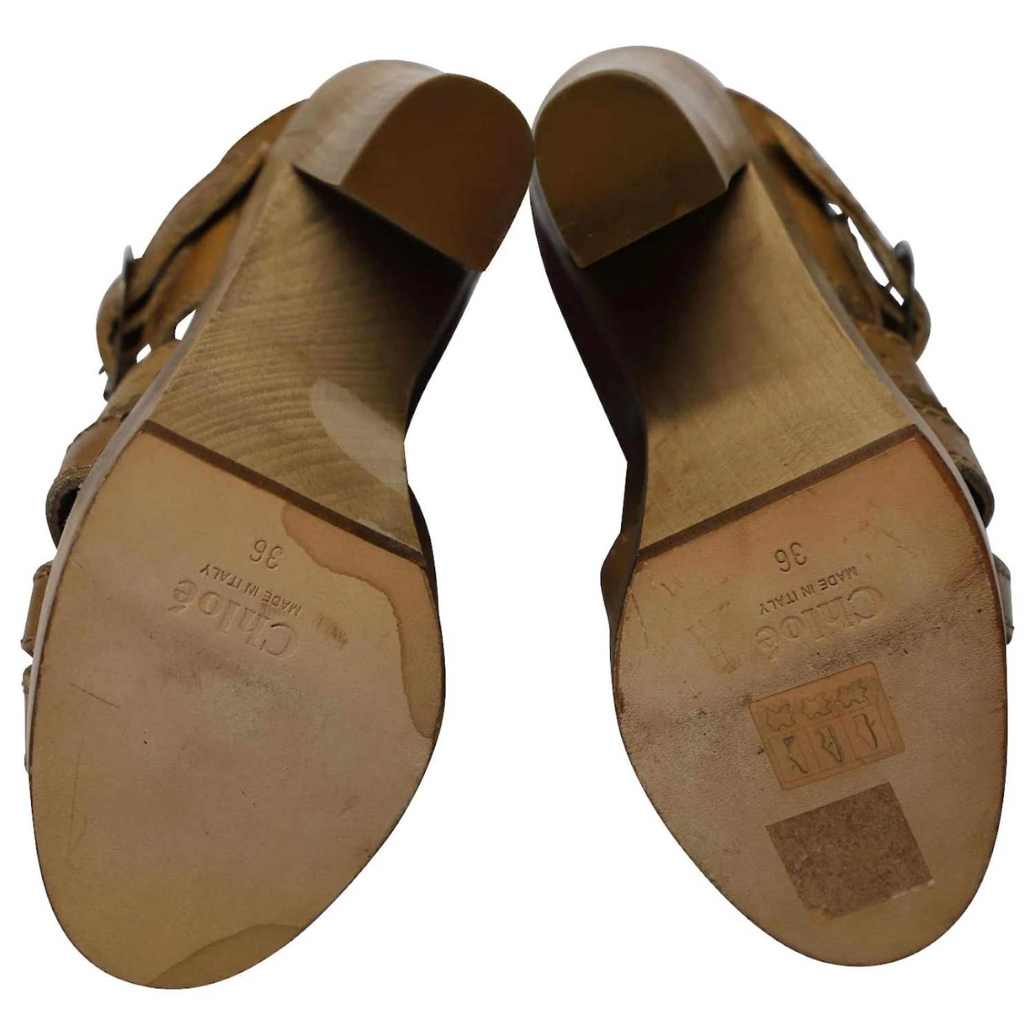 Sandales à Lanières Chloé Avec Talons En Bois En Cuir Fauve Marron Beige 8 Sandales à Lanières Chloé Avec Talons En Bois En Cuir Fauve Marron Beige – Image 6