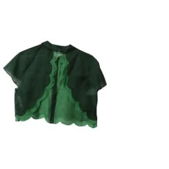 Chloé Chemisier Court Festonné En Soie Verte -Chloé 477779 5