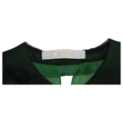 Chloé Chemisier Court Festonné En Soie Verte -Chloé 477779 6