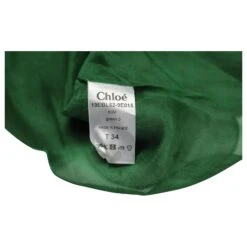Chloé Chemisier Court Festonné En Soie Verte -Chloé 477779 8