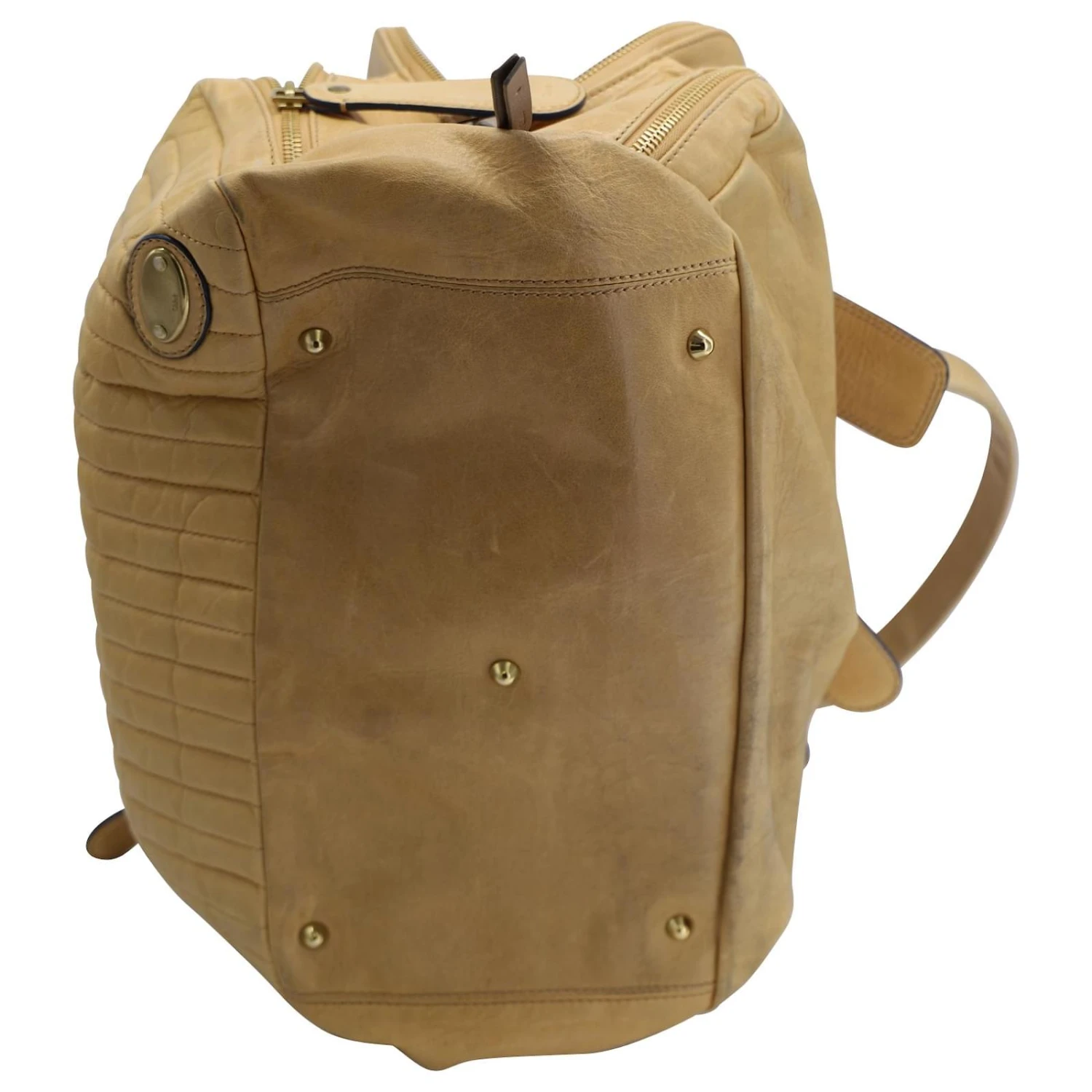 Chloé Grand Sac à Compartiments Matelassé En Cuir Beige 8 Chloé Grand Sac à Compartiments Matelassé En Cuir Beige – Image 6