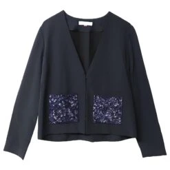 Chloé Blazer à Poches à Paillettes En Soie Noire -Chloé 494418 5