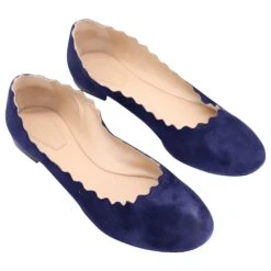 Chloé Lauren Ballerines En Daim Bleu -Chloé 494895 3