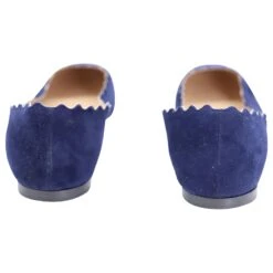 Chloé Lauren Ballerines En Daim Bleu -Chloé 494895 4