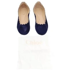 Chloé Lauren Ballerines En Daim Bleu -Chloé 494895 5