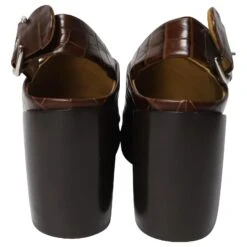 Chloé Chloe Wave Slingback Croc Effect Mule En Cuir De Veau Marron Cuir 13 Chloé Chloe Wave Slingback Croc Effect Mule En Cuir De Veau Marron Cuir -Chloé 516860 4