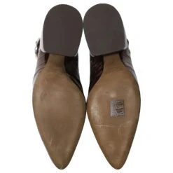 Chloé Chloe Wave Slingback Croc Effect Mule En Cuir De Veau Marron Cuir 14 Chloé Chloe Wave Slingback Croc Effect Mule En Cuir De Veau Marron Cuir -Chloé 516860 5