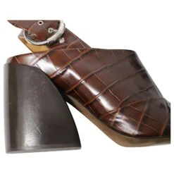 Chloé Chloe Wave Slingback Croc Effect Mule En Cuir De Veau Marron Cuir 17 Chloé Chloe Wave Slingback Croc Effect Mule En Cuir De Veau Marron Cuir -Chloé 516860 8