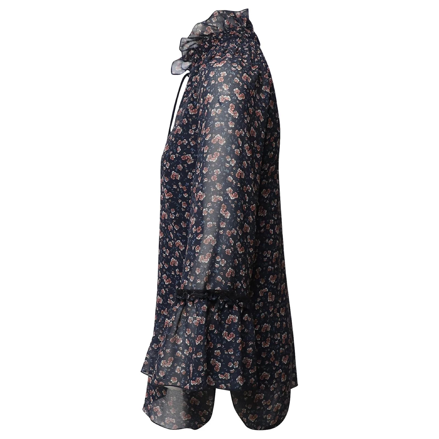 See By Chloé Chemisier En Georgette Fleurie à Volants En Polyester Noir 4 See By Chloé Chemisier En Georgette Fleurie à Volants En Polyester Noir – Image 2