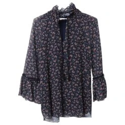 See By Chloé Chemisier En Georgette Fleurie à Volants En Polyester Noir 13 See By Chloé Chemisier En Georgette Fleurie à Volants En Polyester Noir -Chloé 516888 4