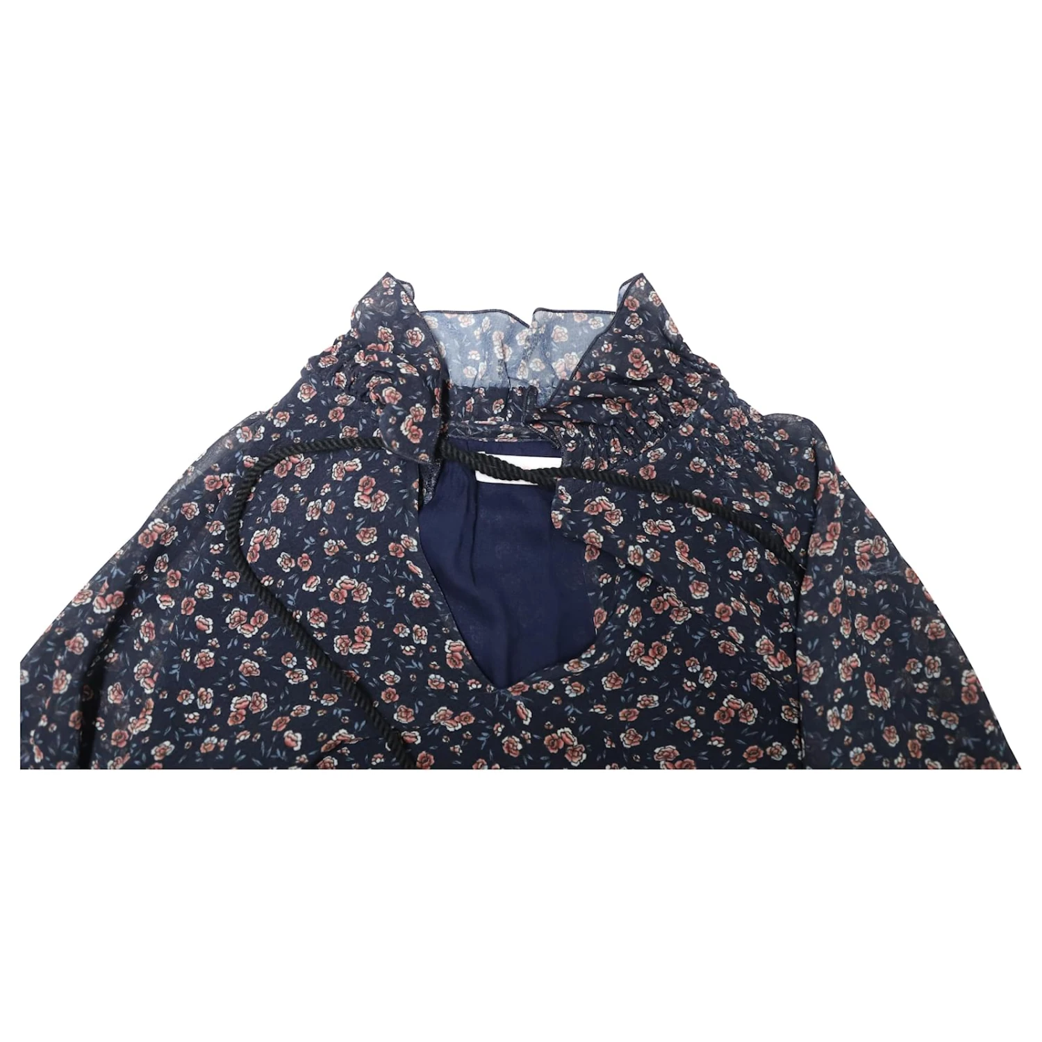 See By Chloé Chemisier En Georgette Fleurie à Volants En Polyester Noir 8 See By Chloé Chemisier En Georgette Fleurie à Volants En Polyester Noir – Image 6