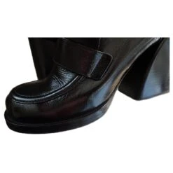 Chloé TALONS PLATEFORMES CHLOÉ EN CUIR NOIR -Chloé 524611 4