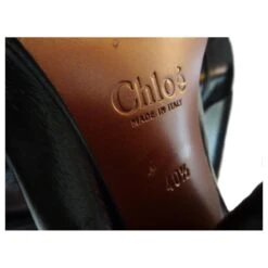 Chloé TALONS PLATEFORMES CHLOÉ EN CUIR NOIR -Chloé 524611 7