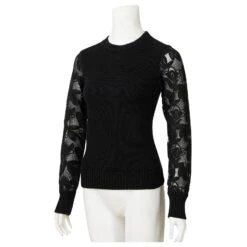 See By Chloé Pull à Empiècements En Dentelle Florale Noir -Chloé 527406 4