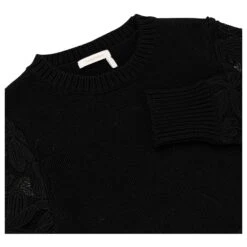 See By Chloé Pull à Empiècements En Dentelle Florale Noir -Chloé 527406 5