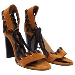 Chloé Sandales à Lacets Chloe Miles En Daim Marron 11 Chloé Sandales à Lacets Chloe Miles En Daim Marron -Chloé 530588 3