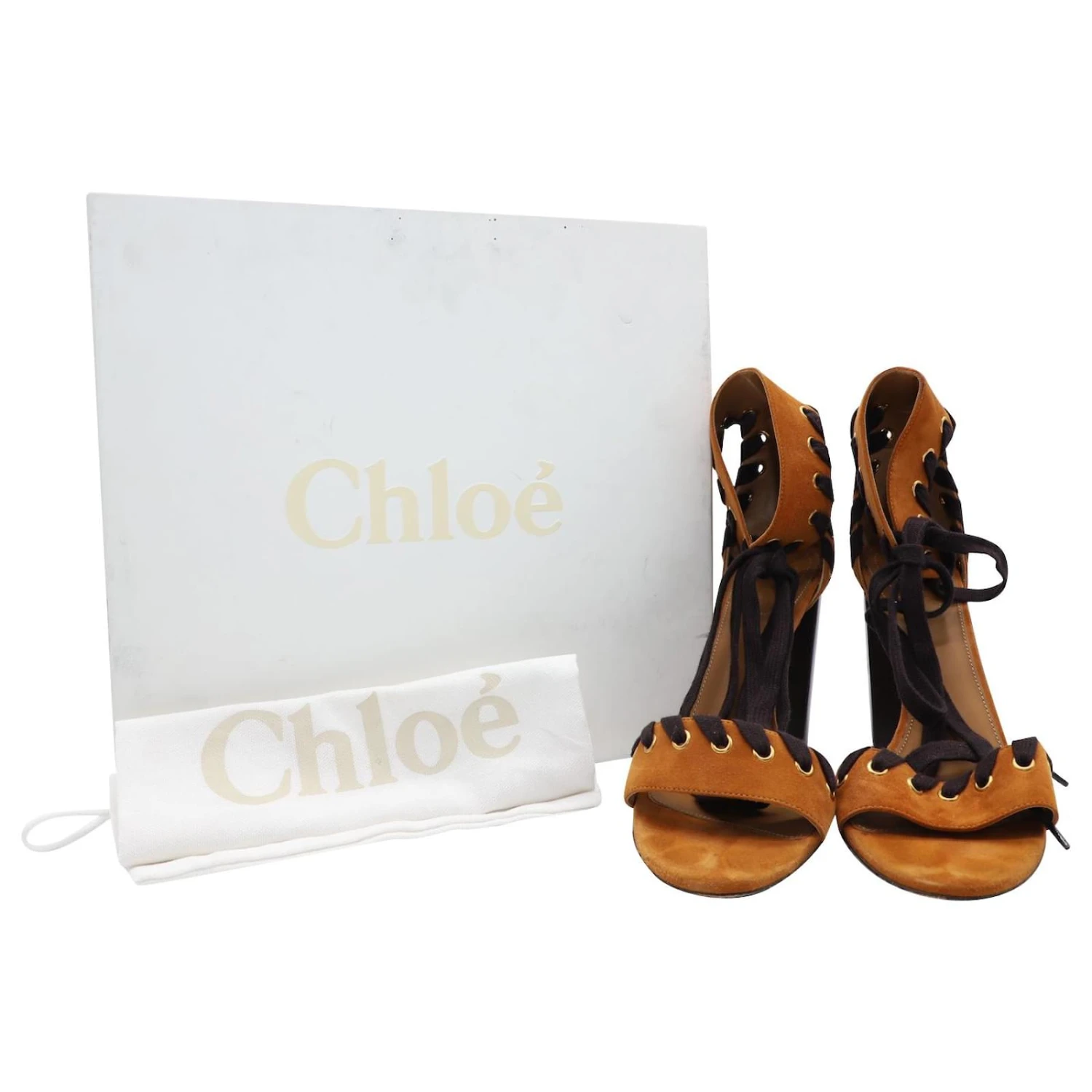 Chloé Sandales à Lacets Chloe Miles En Daim Marron 9 Chloé Sandales à Lacets Chloe Miles En Daim Marron – Image 7