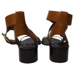 Chloé Chloe Nils Sandales à Talons Blocs En Cuir Marron -Chloé 535554 4