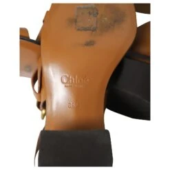 Chloé Chloe Nils Sandales à Talons Blocs En Cuir Marron -Chloé 535554 6