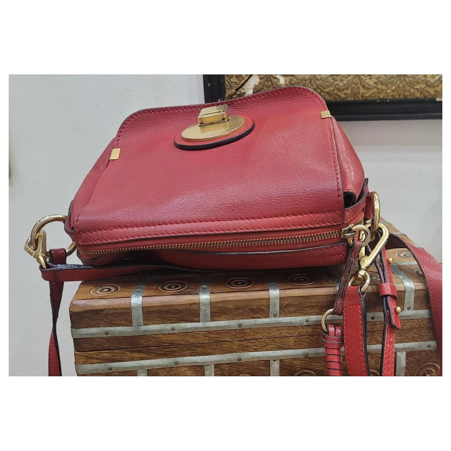 Sac à Bandoulière Rouge Chloé 7 Sac à Bandoulière Rouge Chloé – Image 5