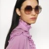 Chloé Poppy Hexagonal Metal Sunglasses - Lunettes De Soleil - Havana/Gold-Coloured/Brown -Chloé 558f702ce8124308b7b7fa999f33845e
