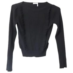 See By Chloé See By Chloe Pull En Maille à Volants En Viscose Noire -Chloé 589137 5