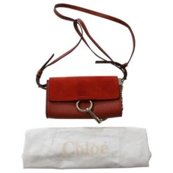 Chloé Chloe Faye Petit Sac à Bandoulière En Cuir Rouge -Chloé 590516 7