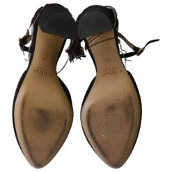 Chloé Chloe Liv D'Orsay Escarpins à Bride Cheville Ornés De Perles En Daim Noir -Chloé 593790 5