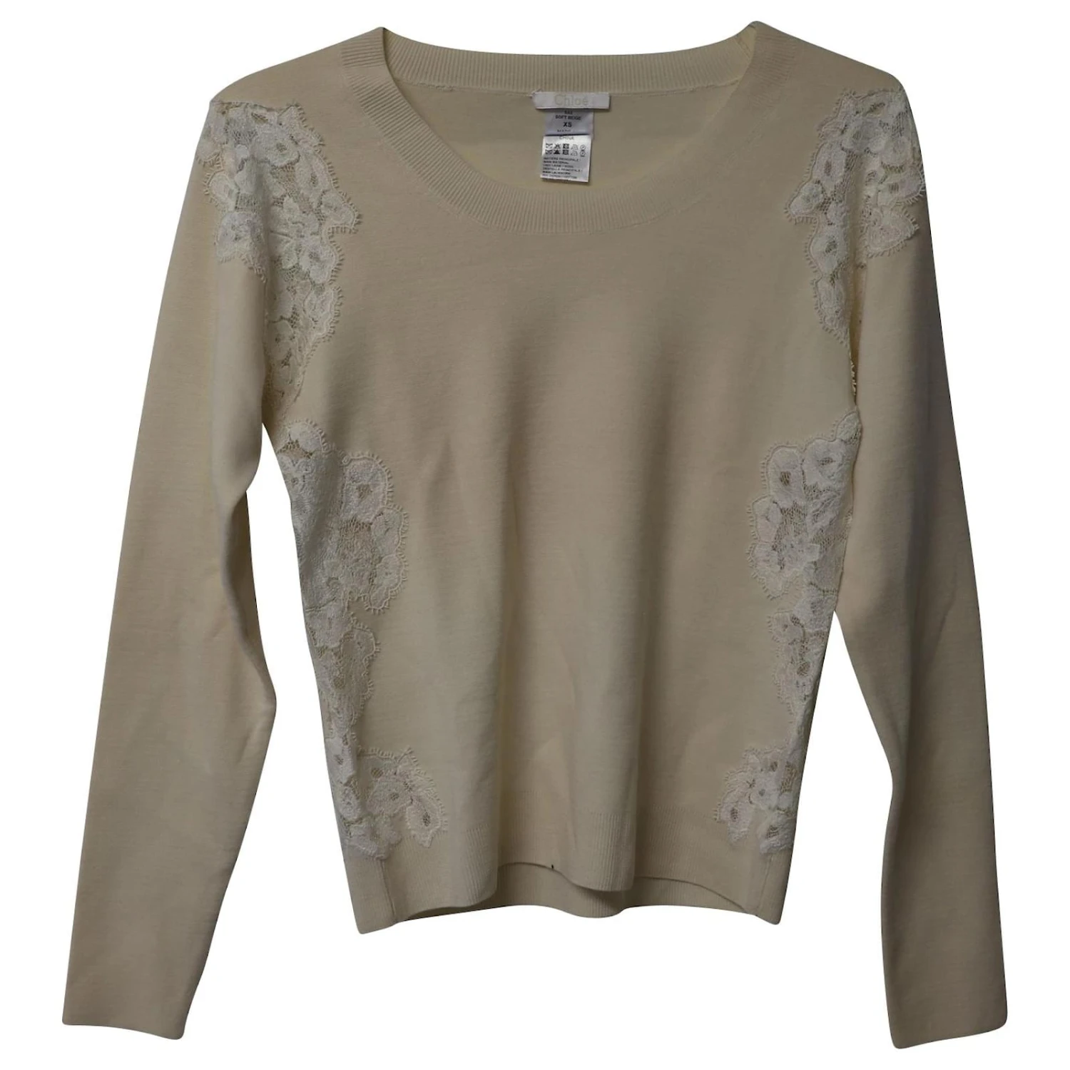 Chloé Chloe Pull Orné De Dentelle En Laine Beige 6 Chloé Chloe Pull Orné De Dentelle En Laine Beige – Image 4