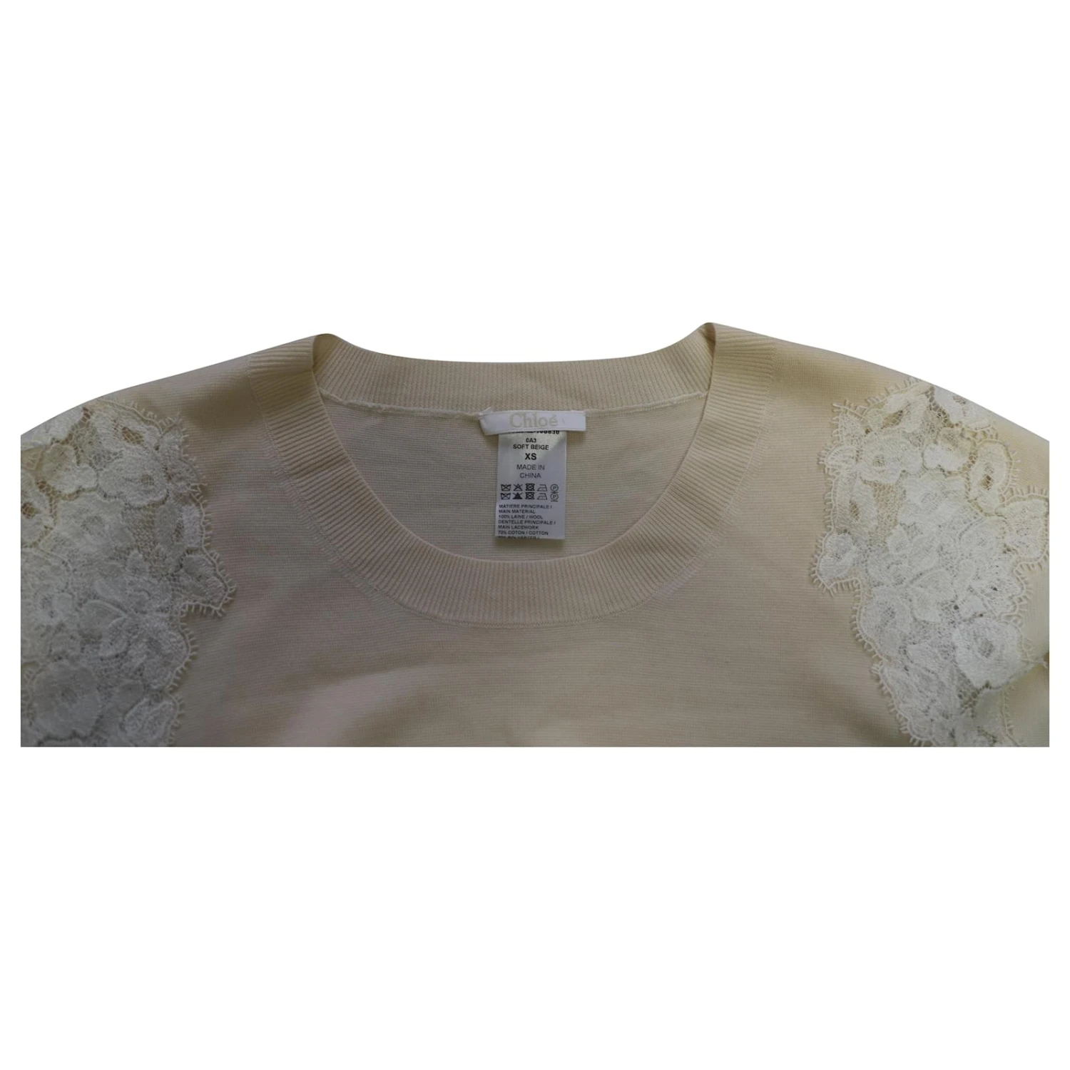 Chloé Chloe Pull Orné De Dentelle En Laine Beige 8 Chloé Chloe Pull Orné De Dentelle En Laine Beige – Image 6