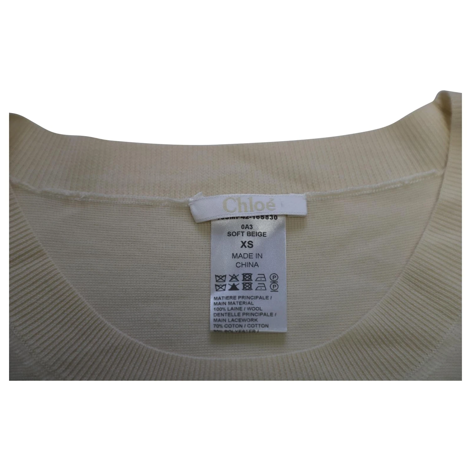 Chloé Chloe Pull Orné De Dentelle En Laine Beige 9 Chloé Chloe Pull Orné De Dentelle En Laine Beige – Image 7