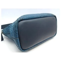 Chloé SAC A MAIN CHLOE BAYLEE MEDIUM BANDOULIERE EN CUIR PYTHON BLEU HAND BAG -Chloé 600376 3