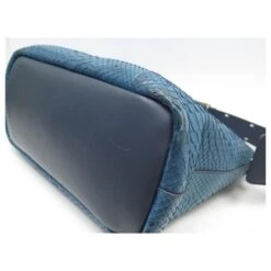 Chloé SAC A MAIN CHLOE BAYLEE MEDIUM BANDOULIERE EN CUIR PYTHON BLEU HAND BAG -Chloé 600376 4