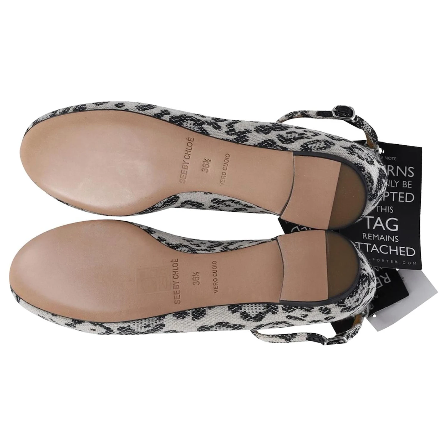 See By Chloé Chloe Ballerines En T Imprimé Léopard En Toile Multicolore 8 See By Chloé Chloe Ballerines En T Imprimé Léopard En Toile Multicolore – Image 6