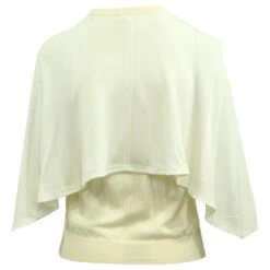 Top Chloé Effet Cape En Laine Ecru Blanc Écru -Chloé 617607 3
