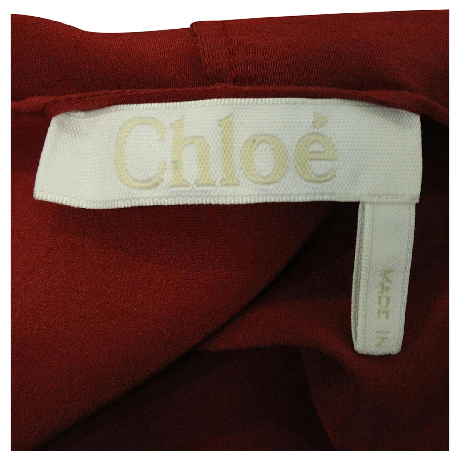 Blouse Drapée Chloé En Soie Rouge 6 Blouse Drapée Chloé En Soie Rouge – Image 4