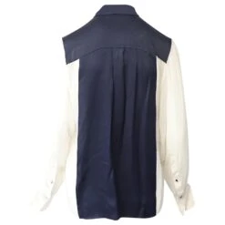 Chloé Chemisier Bicolore Chloe En Soie Bleu Marine/blanc -Chloé 623314 3