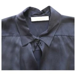 Chloé Chemisier Bicolore Chloe En Soie Bleu Marine/blanc -Chloé 623314 6